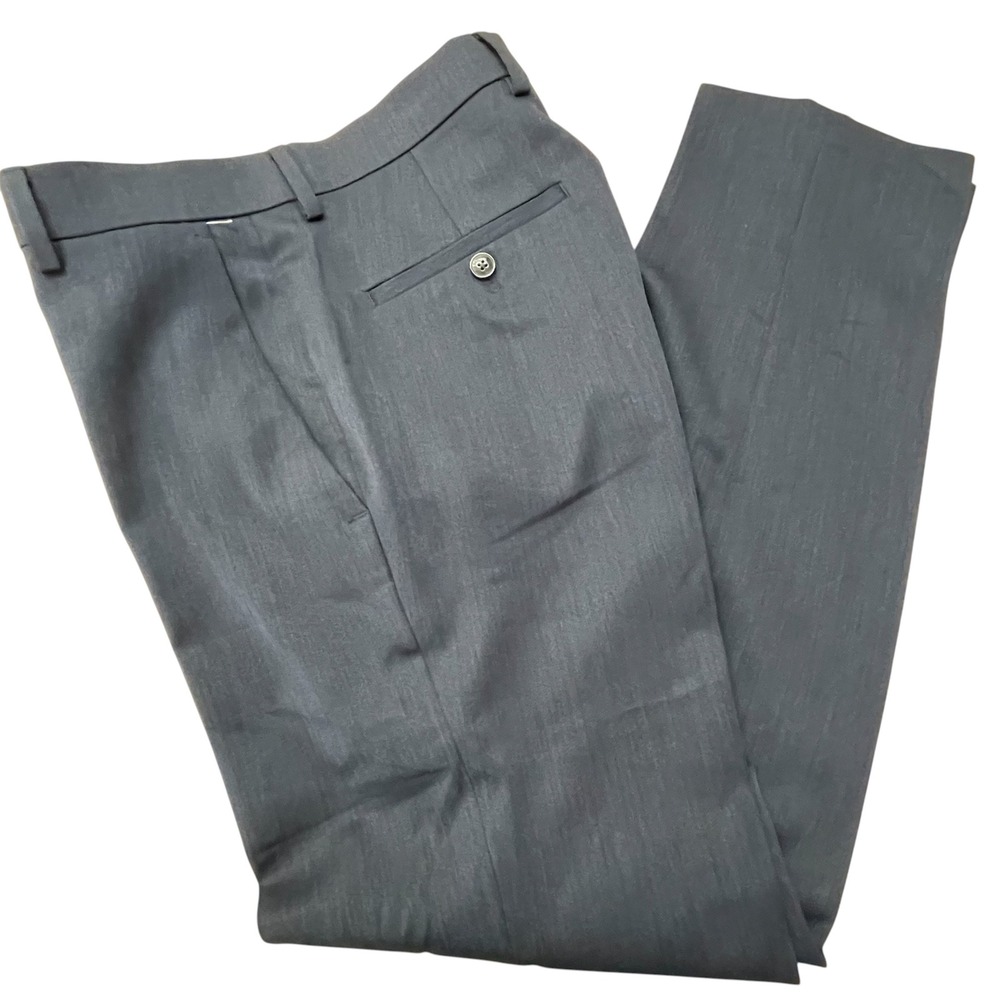 Kenneth Cole Reaction‎ Mens Navy Blue Dress Pants 30x29 Flat Front Trousers